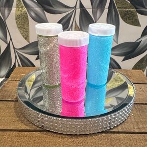 Handmade glittered medicine bottles